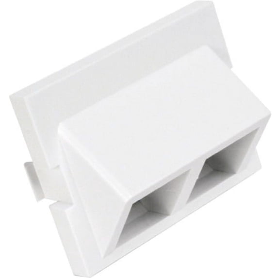 2-Port Angled MOS QuickPort Adapter, 1.5 Units High, White
