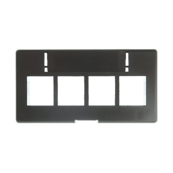 Leviton 49910-SE4 4-Port QuickPort Modular Furniture Faceplate, Black