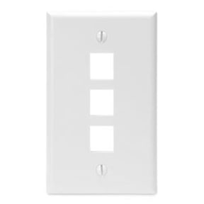 Leviton QuickPort 3 Port Faceplate - 3 x Socket(s) - 1-gang - White