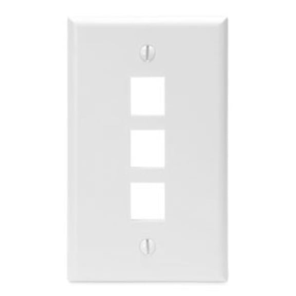 Leviton QuickPort 3 Port Faceplate - 3 x Socket(s) - 1-gang - White