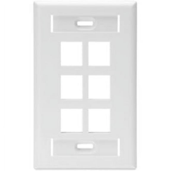 Leviton White Quickport 6-Port ID Window Wallplate 42080-6WS