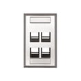 thumbnail image 1 of Leviton QuickPort Stainless Steel Wallplate with Designation Windows - Mounting plate - 1-gang - 4 ports, 1 of 1