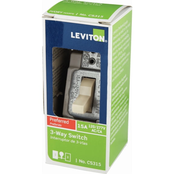 Leviton Quiet Double Pole Switch - Pack of 8 Indoor & Outdoor Use, NEC-Compliant