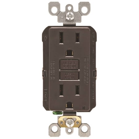 Leviton R00-GFNT1-00K 15 Amp Brown SmartlockPro Self-Test GFCI — Residential Use, Standard Application