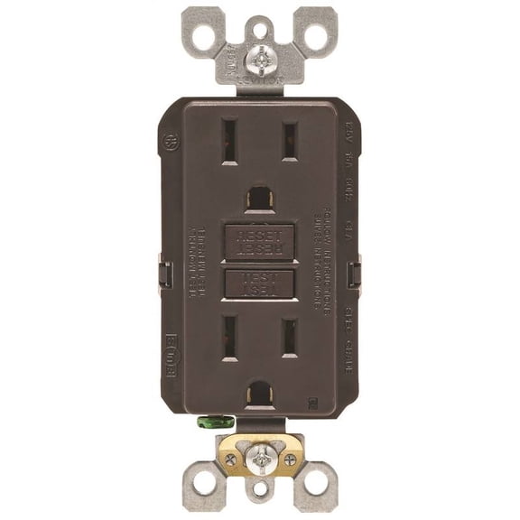 Leviton R00-GFNT1-00K 15 Amp Brown SmartlockPro Self-Test GFCI