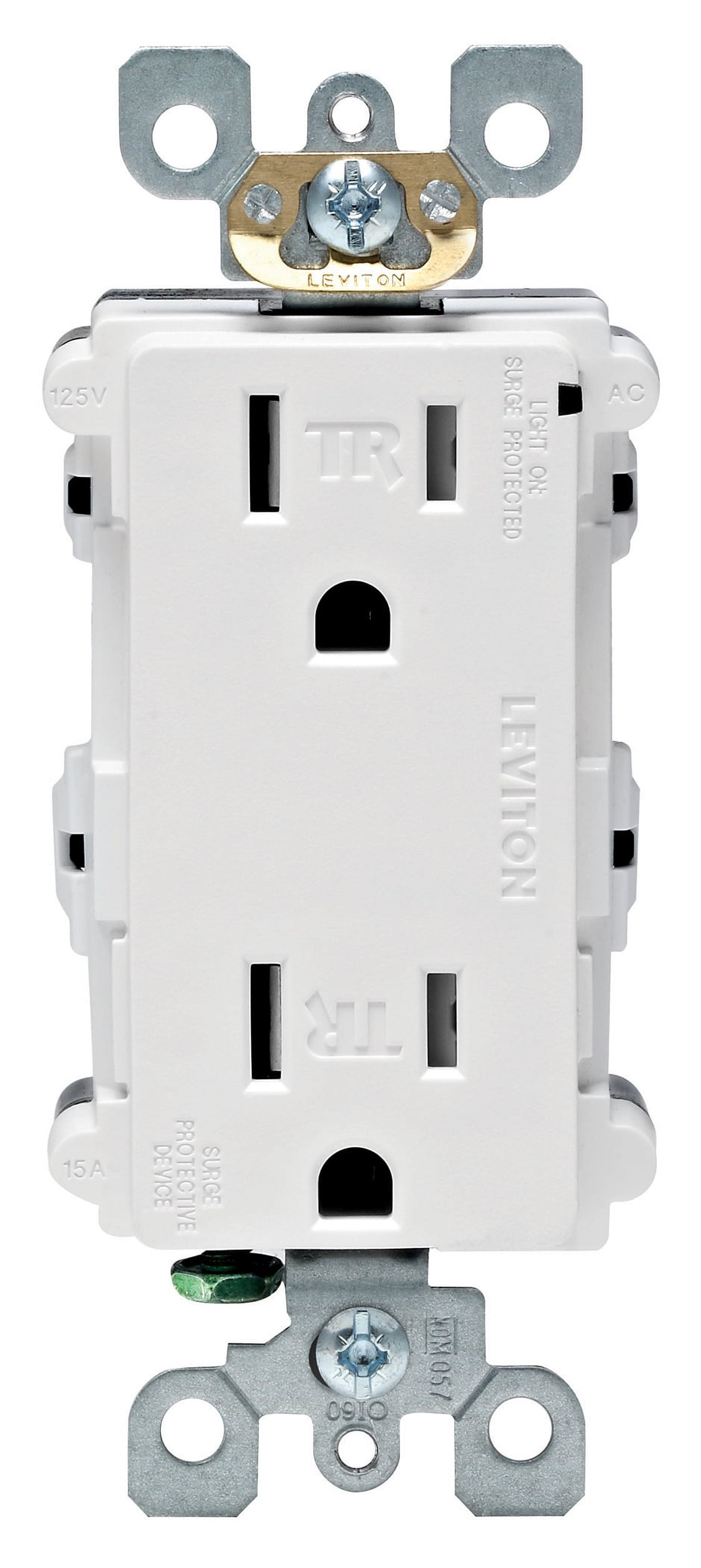 Leviton 2-Outlet White Socket with Pull Chain R52-01406-00W - The