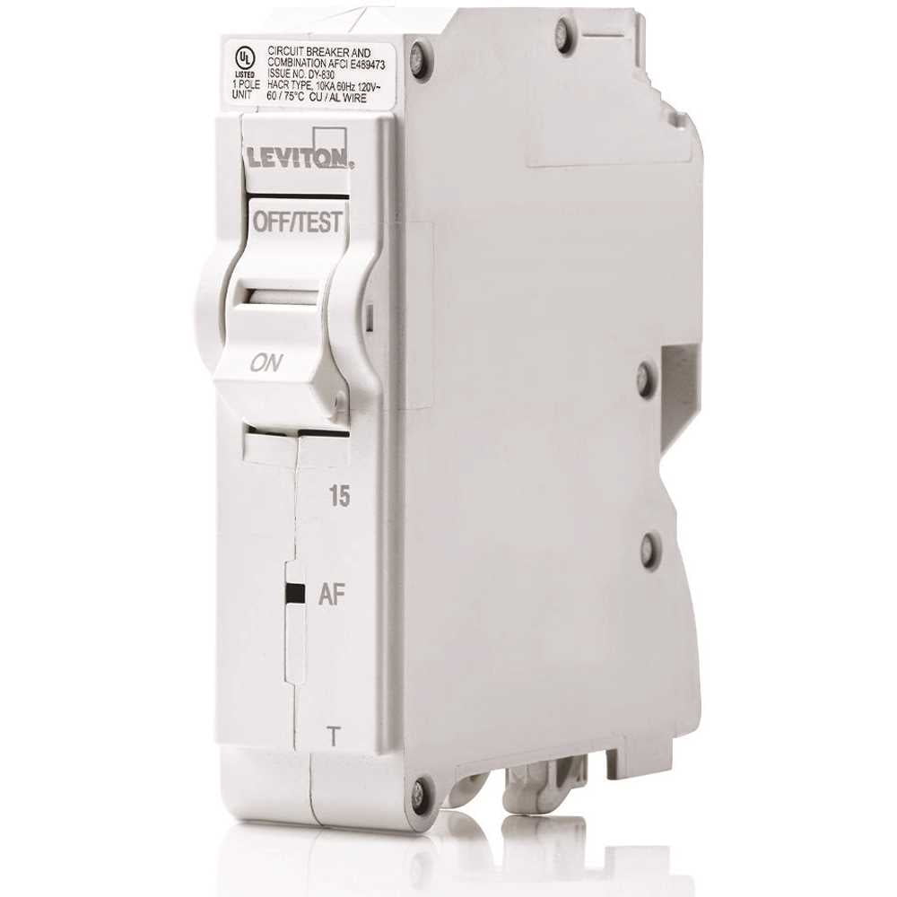 Leviton R01-LB115-AFR 15 Amp 1-Pole Plug-On AFCI Branch Circuit Breaker 120 VAC