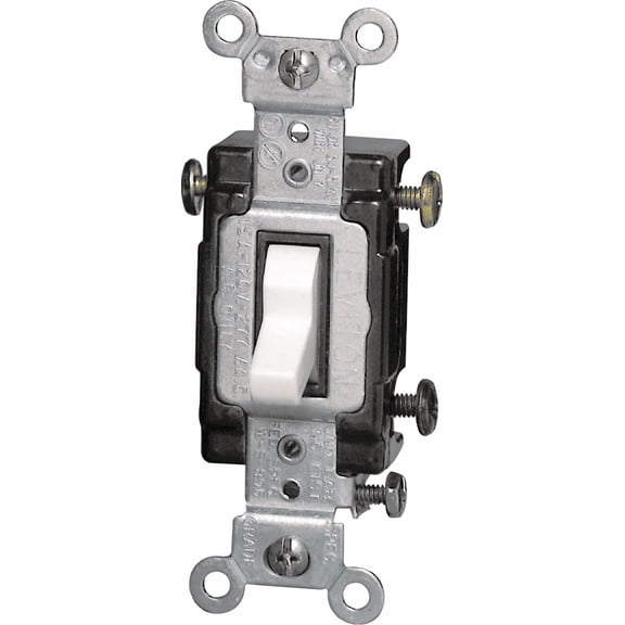 Leviton CS315 Toggle Switch in White  UL Listed for US Residential Electrical Code Compliance, Drop-in NEC-Standard Wiring