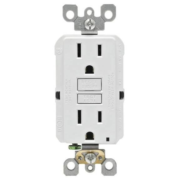 Leviton R02-GFNT1-0KW 15 Amp White SmartlockPro Self-Test GFCI