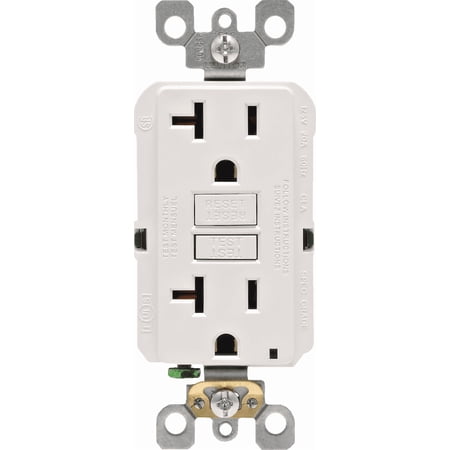 Leviton GFCI Receptacle in White — UL Listed for US Residential Electrical Code Compliance, Drop-in NEC-Standard Wiring