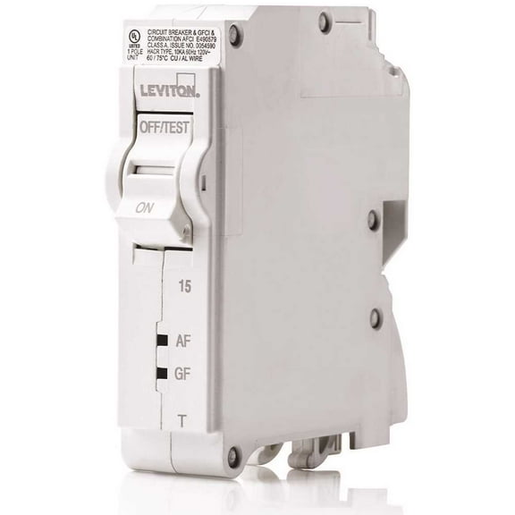 Leviton R02-LB115-DFR 15 Amp 1-Pole Plug-On AFCI/GFCI Branch Circuit Breaker 120 VAC