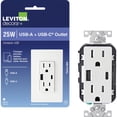thumbnail image 1 of Leviton R02-T5633-0BW White Type A & Type-C USB Charger/Tamper Resistant Receptacle, 1 of 2