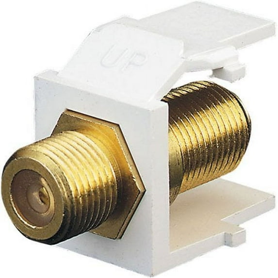 Leviton R0240831W Gold Plated 'F' Speaker Jacks In White