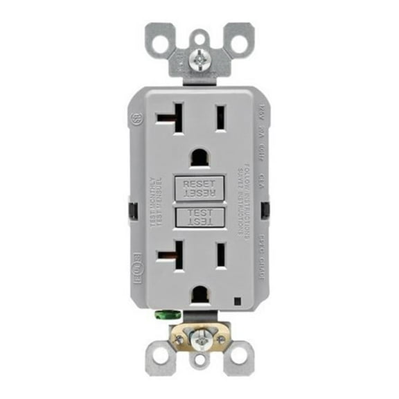 Leviton Smartlockpro Gfci Outlet 20A 125V Gray Nema 5-20R