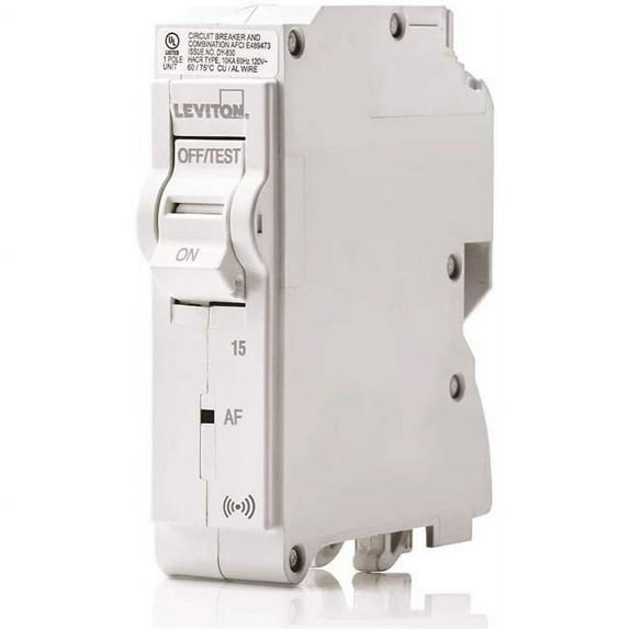 Leviton R06-LB115-ASR 15A-10KA Smart Hydraulic Magnetic Branch Circuit Breaker with AFCI 1-Pole