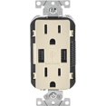 thumbnail image 1 of Leviton R08-T5632-0BT 15 Amp Light Almond USB & Receptacle Combination Outlet - Light Almond, 1 of 1