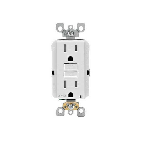 Leviton R32-AFTR1-0KW 15 Amp White Tamper Resistant AFCI Receptacle