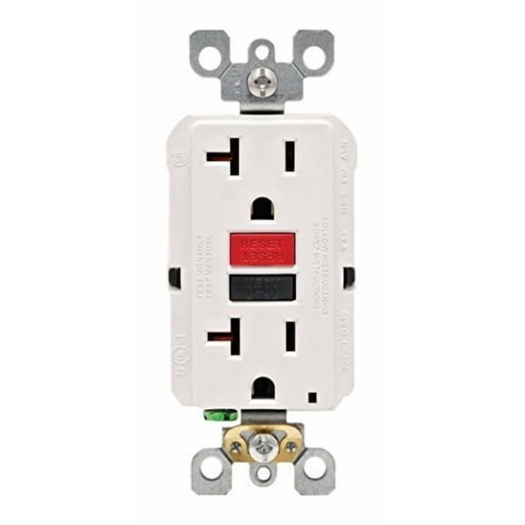 Leviton R12-GFNT2-0RW 20 Amp White GFCI Receptacle
