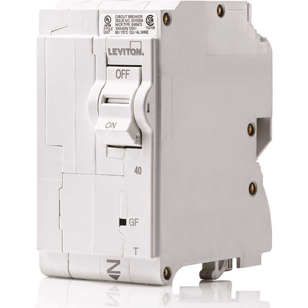 Leviton R13-LB240-GFR 40 Amp 2-Pole Plug-On GFCI Branch Circuit Breaker 120/240 VAC