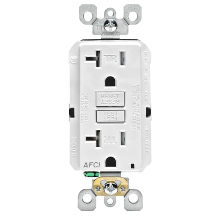 Leviton R22-AFTR2-0KW 20 Amp White Arc-Fault Circuit Interrupter Receptacle