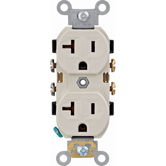 Leviton 20A Duplex Receptacle  UL Listed for US Residential Electrical Code Compliance, Drop-in NEC-Standard Wiring