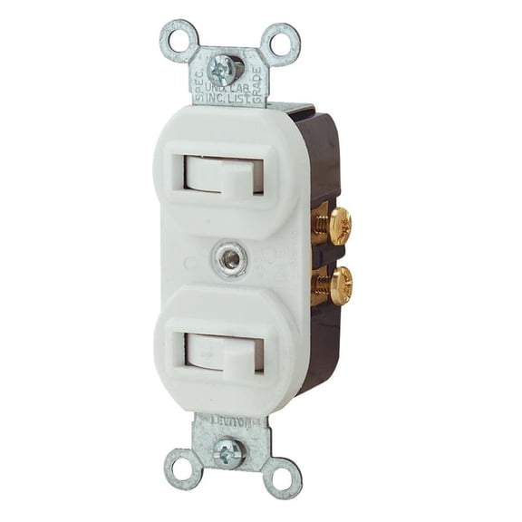 Leviton R62-05241-0WS White Commercial Grade 3-Way AC Combination Switch Toggle