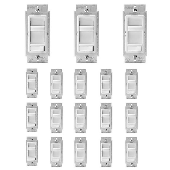 Leviton SureSlide Universal Incandescent Dimmer Switch - Slide Dimmer Replacement - 18 Pack, White