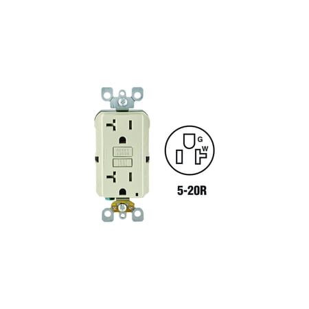 Leviton SmartLockPro Self-Test Tamper Resistant 20A GFCI Outlet