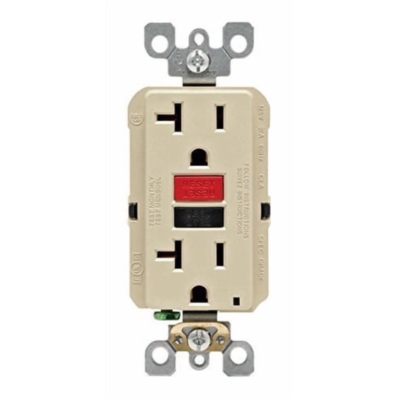 Leviton R99-GFNT2-0RI 20 Amp Ivory GFCI Receptacle