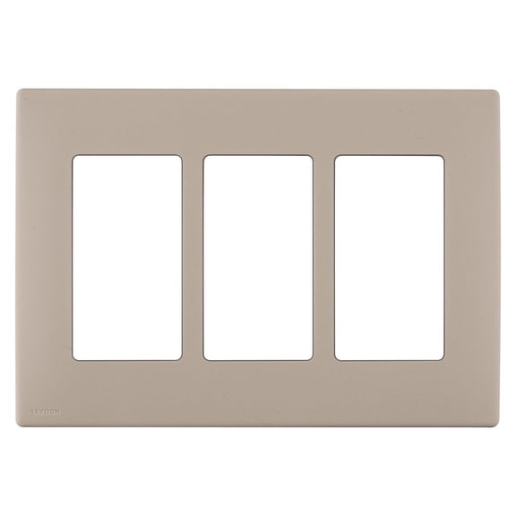 Leviton Renu Three-Gang Screwless Snap-On Wallplate, REWP3-CA, Caf Latte