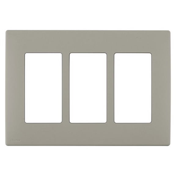 Leviton REWP3-WS Wallplate Renu 3 Gang Screwless Polymer - Wood Smoke