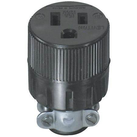 Leviton Residential Vinyl Ground/Straight Blade Connector 5-15R 20-16 AWG 2 Pole 3 Wire