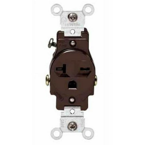 Leviton Grounding Power Outlet 5821 Commercial Grade - 20A 250V Electrical Outlet - Brown