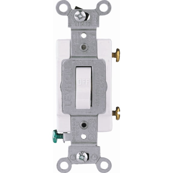Leviton CS115 15A Toggle Switch in White  UL Listed for US Residential Electrical Code Compliance, Drop-in NEC-Standard Wiring