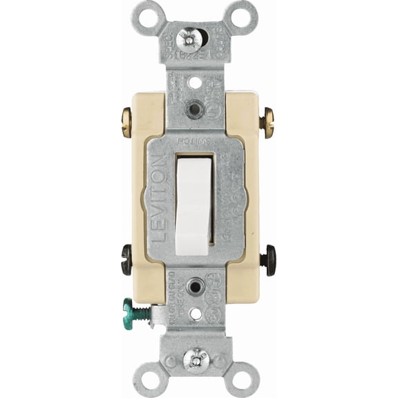 Leviton CS415 15A Toggle Switch in White UL Listed for US Residential Electrical Code Compliance, Drop-in NEC-Standard Wiring