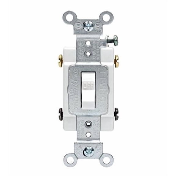 Leviton S04-CS220-2WS 20 Amp White Commercial Grade AC Quiet Switch Toggle