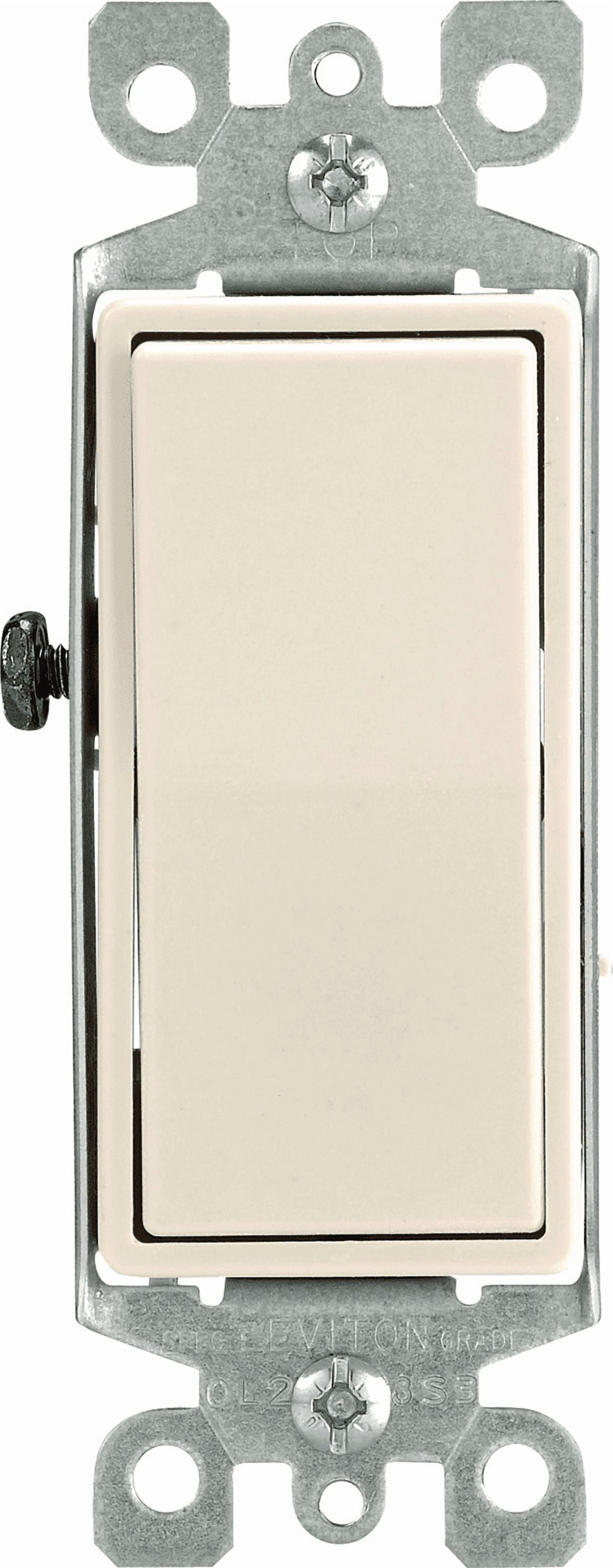 Leviton 05603 15A Toggle Switch in Almond — UL Listed for US Residential Electrical Code Compliance, Drop-in NEC-Standard Wiring