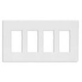 thumbnail image 1 of Leviton SJ264-SW White Screwless Snap-On Polycarbonate Four Gang Decora Wall Plate, 1 of 2