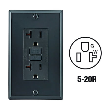 Leviton SmartLockPro Self-Test 20A GFCI Outlet With Wall Plate - Pack of 4