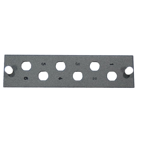 Leviton ST Fiber Optic Patch Panel Mounting Plate 6-Couplings Unloaded 5F100-ST