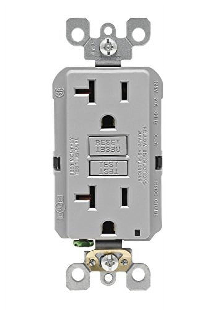 Leviton Self Test Slim GFCI Outlet with Wallplate 20 Amp Tamper Resistant