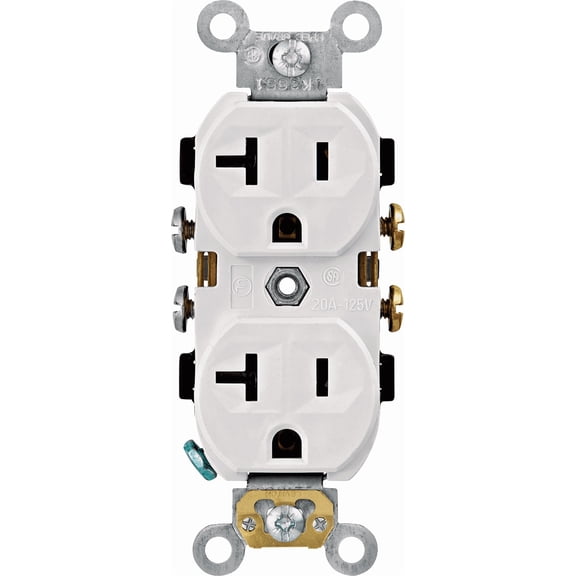 Leviton Duplex Receptacle in Black — UL Listed for US Residential Electrical Code Compliance, Drop-in NEC-Standard Wiring