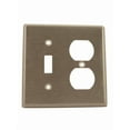 thumbnail image 1 of Leviton 2 Gang 1 Toggle 1 Duplex Wall Plate - Standard, Stainless Steel, Concealed Screw, 1 of 2