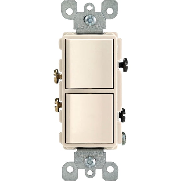 Leviton Single Pole Duplex Switch - Pack of 2 Indoor & Outdoor Use, NEC-Compliant