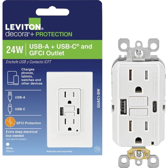Leviton SmartLock Pro USB Charging Outlet - Pack of 6
