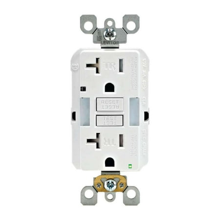 Leviton Smartlockpro Gfci Outlet 20A 125V Duplex White Nema 5-20R — Indoor & Outdoor Use, NEC-Compliant