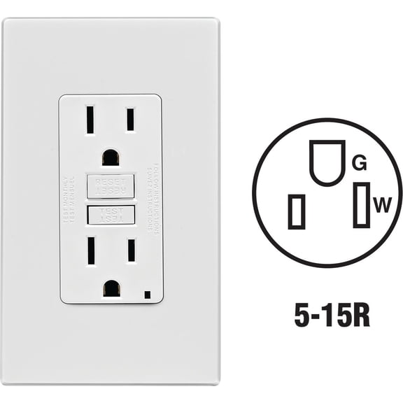 Leviton SmartLockPro Self-Test GFCI Outlet With Screwless Wall Plate - Pack of 2  Indoor & Outdoor Use, NEC-Compliant
