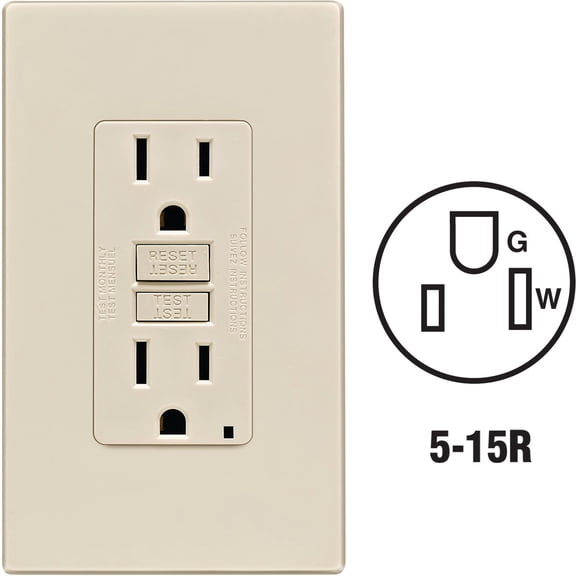 Leviton SmartLockPro Self-Test GFCI Outlet With Screwless Wall Plate - Pack of 2 Indoor & Outdoor Use, NEC-Compliant