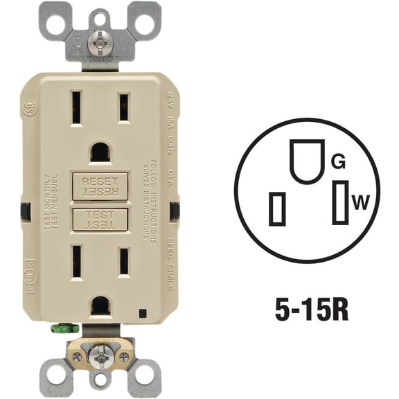 SmartLockPro Self-Test Rounded Corner GFCI Outlet - Pack of 8