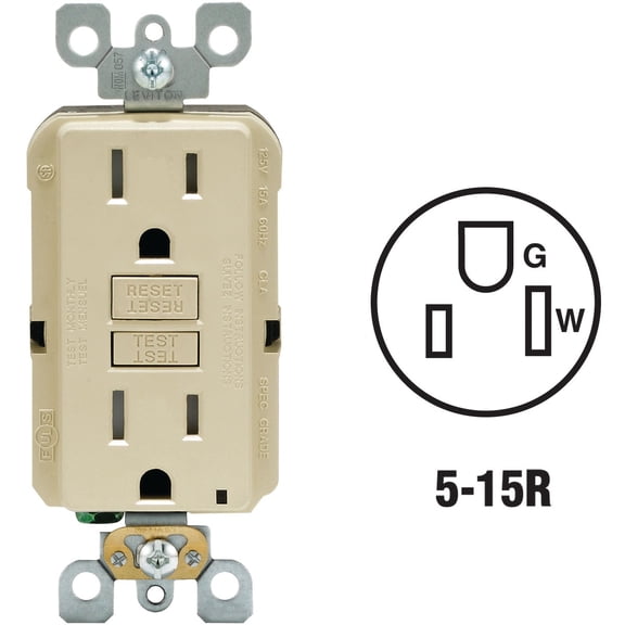 Leviton SmartLockPro Self-Test Tamper Resistant 15A GFCI Outlet - Pack of 6 Indoor & Outdoor Use, NEC-Compliant